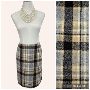 Vintage Talbots Plaid Wool Pencil Skirt Sz 12 Old Money Heritage Academia Preppy